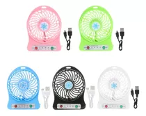 Mini Ventilador Usb Recargable 3 Velocidades Con Linterna