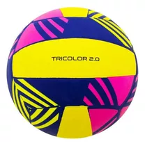 Pelota Volley Goma Drb Tricolor Beach Voley Dribbling N° 5 Color Amarillo/fuscia/azul