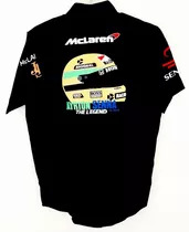 Camisa Ayrton Senna Escuderia Maclaren Autos Formula 1 Casco