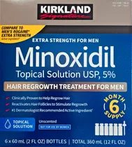 Kirkland Minoxidil 5% Solución Tópica Tratamiento Regenerador Capilar, Formula Extra Fuerte Para Hombres. Tratamiento Para 6 Meses. Caducidad Amplia, Máxima Calidad Y Originalidad.