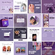 46 Artes Editáveis P Redes Sociais De Manicure + Bônus Canva