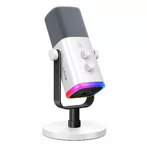 Microfono Dinamico Xlr Usb Para Pc Fifine Blanco