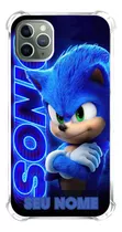 Capa Capinha Personalizada Nome Sonic Logo Game Azul Movie