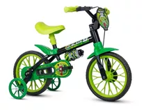 Bicicleta Infantil Aro 12 Com Rodinhas Menino Black12 Nathor