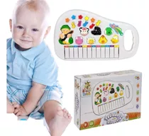 Piano Teclado Musical Infantil Sons Luz Eletrônico 12 Teclas