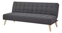 Sofácama Futón Sillón Sala Reclinable Colchonado Queen Eke Color Gris Oscuro Diseño De La Tela Bt-17