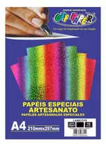 Papel Lamicote Holográfico A4 250g Off Paper Topo De Bolo Cor Arco-íris