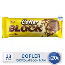 Chocolate Con Mani Block Leche Cofler Arcor X 20 Unidades