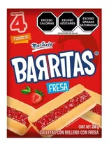 Barritas De Fresa Marinela 268g 4 Paquetes De 2 Galletas C/u