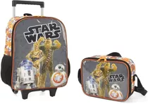 Kit Mochila Rodinha Star Wars R2d2 C3po Bb8 Chewbacca Lj