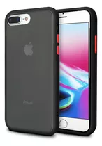 Funda Case Para iPhone 8 Plus Peach Garden Negro Antishock