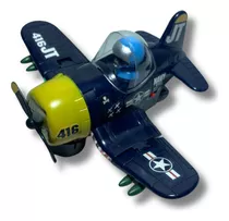 Brinquedo Avião Musica Luz Colorida Bate Volta Antigo Hawk Cor Azul