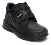 Zapato Tipo Bota Escolar Color Negro Para Niño Yuyin 23302