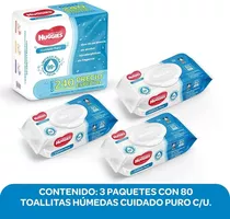 Toallitas Húmedas Para Bebé Huggies Cuidado Puro 240 Piezas