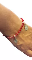 Pulsera Plata Fina Y Cristal Swarovski® Protección Con Dijes