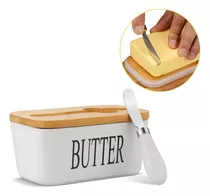 Pequena Caixa De Manteiga De Cerâmica Selada Com Tampa E Sup