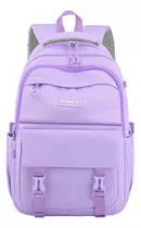 Mochila Escolar Iforu Antirrobo Mochila-07n Color Violeta Oscuro Diseño Liso 30l