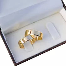 Par Alianças De Casamento Ouro 18k Legítimo 5mm 6g Chanfrada