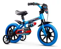 Bicicleta Infantil Nathor Com Rodinhas Aro 12 Veloz Azul