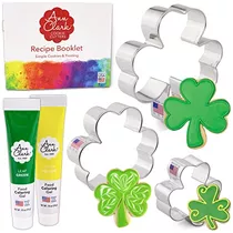 Shamrock Cookie Cutters And Food Coloring Gel 5-pc. Set Mad