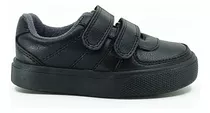 Zapatos Escolares Matias Negro Velcro - 100% Cuero