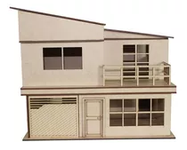 Maquete De Casa Sobrado Para Montar - Mdf 3mm - Kit Completo