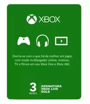 Xbox Live Gold Br Brasil Brasileira Usa Cartão 3 Meses