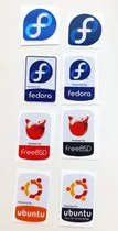 Adesivos: Linux, Ubuntu, Fedora, Freebsd, Mint