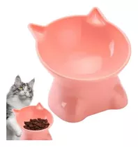 Tazon Plato Para Gatos Perros Mascotas Kawaii Elevado