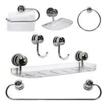 Juego, Set De Accesorios Baño, Cromado Inoxidable - 7 Piezas