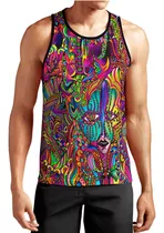 Camiseta Regata Masc  Trance Psicodelica Rave Alucinação