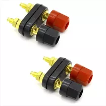 2 X Terminal Banana Socket Doble 4mm Hembra, Rojo + Negro