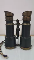 Antiguo Binocular Moldeado  Latón Replica Exacta Marina Deco