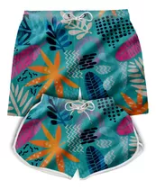 Kit Short Casal Mozao Mauricinho Estampados Moda Praia Verão