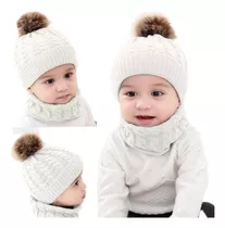 Gorro Bufanda Bebe Niño Niña Unisex Alta Calidad 3 Colores