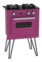 Fogão  De Chão Venax  Mini Cook A Gás 2 Queimadores  Pink Porta Com Visor 22l