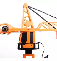 Grúa De Construcción A Radio Control Con Accesorios A Pila Color Amarillo