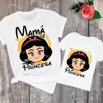 Combo Remera Madre E Hija Princesa Blancanieves Disney Nena