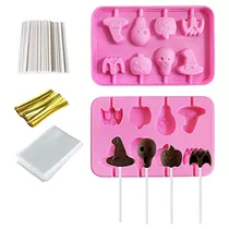 Juego De 2 Moldes De Silicona Cake Pops De Halloween, 8...