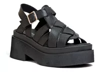 Sandalias Mujer Cuero Plataforma Franciscanas Ldm Zapatos