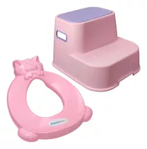 Degrau Escada Infantil Banheiro + Redutor De Assento Baby