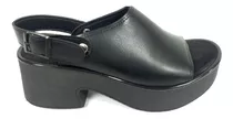 Sandalias Plataforma Mujer Zueco Zapato Taco 6 Cm Faja 410