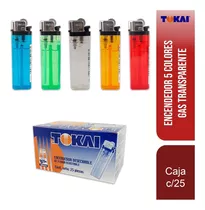 Tokai Encendedor 5 Colores Gas Transparente Caja Con 25pz
