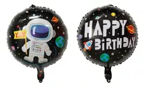 50 Balão Astronauta Metalizado 45cm Festa Aniversário Atacad Cor Preto Astronauta Redondo