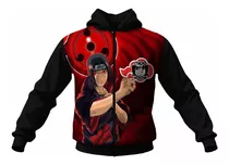 Campera Itachi Uchiha Naruto Sharingan Akatsuki Fullprint