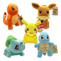 Kit 5 Pikachu Squirtle Charmander Bulbasaur Eve Pokémon Urso