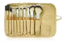 Set De 10 Brochas Mineral Botánica Brush Set Sintéticas Marrón