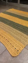 Alfombra Tejida Al Crochet De Totora Rectangular Lavable