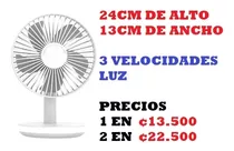 Mini Ventilador Portátil Mesa Escritorio Recargable Luz Led