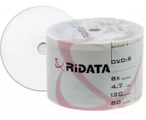 8x Dvd R Virgem Ridata 8x 4.7gb - 50 Unidades - Printable